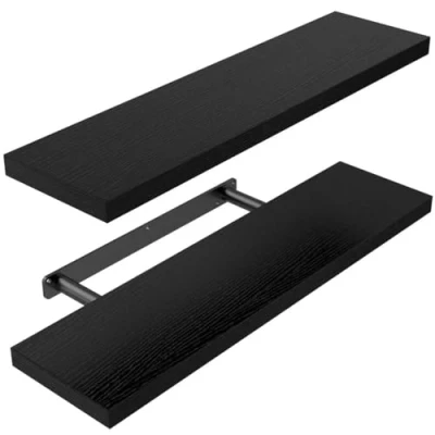 Abbildung von STOREMIC Wandregal Regalbrett schwarz 60cm, Regale für die Wand 2er Set, Schweberegal mit der höchsten Träger 20kg, Lackierung ist gleichmäßig Arbeitsplätze, Büro, Wohnzimmer