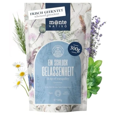 Abbildung von Gelassenheit Tee Monte Nativo 300g Eine hochwertige Kräutermischung Lavendel, Kamillentee, Pfefferminztee und Schachtelhalmtee als Schlaftee, Entspannungstee oder Geschenk Loser Kräutertee