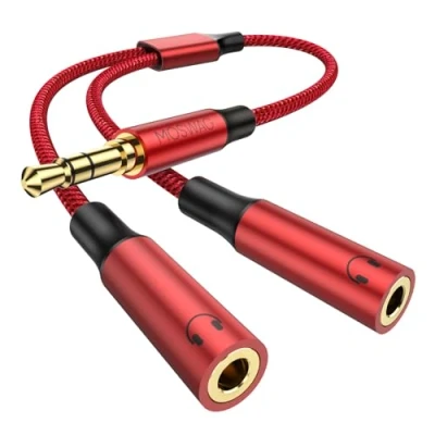 Abbildung von MOSWAG kopfhörer Adapter 1 auf 2 klinke, Splitter 3.5mm Stereo Dual Female Jack Audio Y Aux Extension Kabel Male to for iPad Laptop