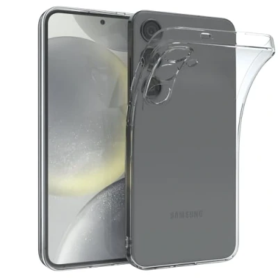 Abbildung von EAZY CASE Hülle kompatibel mit Samsung Galaxy S24 Plus Slimcover Clear Schutzhülle Silikon, Ultra dünn, Slimcover, Handyhülle, Silikonhülle, Backcover, Durchsichtig, Klar Transparent