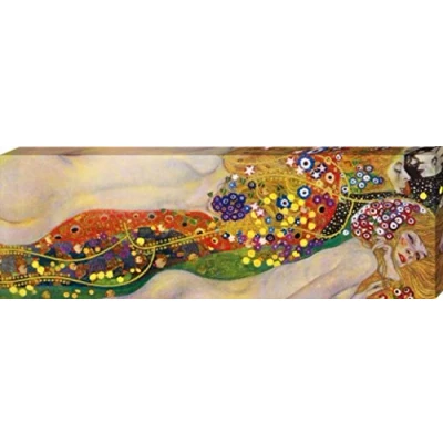 Abbildung von 1art1 Gustav Klimt Poster Wasserschlangen II, 1904 1907 Bilder Leinwand Bild Auf Keilrahmen XXL Wandbild Kunstdruck Als Leinwandbild 120x40 cm