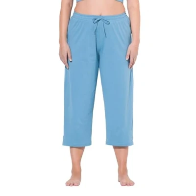 Abbildung von Ulla Popken Pyjamahose 3/4 Taschen gerades Bein Biobaumwolle
