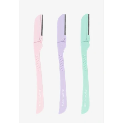 Abbildung von Brushworks Precision Augenbrauen Rasierer, Pastellfarben, 3 Stück