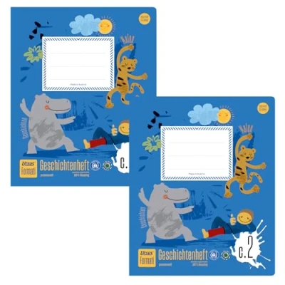 Abbildung von Formati Creativheft C.2 Quart 20 Blatt blanko+liniert, aus 100% Recyclingpapier, 2 Stück, kombinierte Lineatur für kreatives Lernen