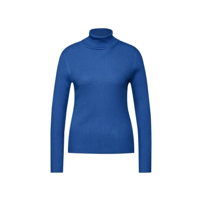 Abbildung von Street One Basic Rollkragen Strickpullover, Damen, Größe: 42, Blau