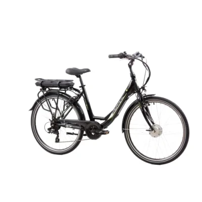 Abbildung von F.lli Schiano E Moon 26 Zoll Bike Elektrofahrrad, Pedelec mit 250W Motor und 7 Gang Getriebe, Citybike Frontmotor, in Schwarz