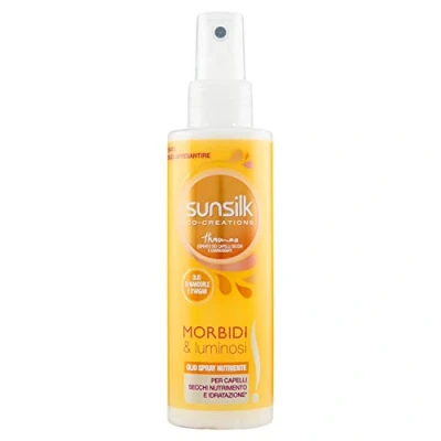 Abbildung von Sunsilk, Acquaspray Soft &amp; Bright, pflegendes Ölspray mit marokkanischem Mandel und Arganöl, wirkt trockenem Haar entgegen spendet Feuchtigkeit, für starkes Haar, 150 ml