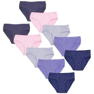 Abbildung von TupTam Mädchen Slips mit Aufdruck 10er Pack, Farbe: Slips/Herzchen Jeansblau Rosa Dunkelblau Graphite Grau, Größe: 140 146