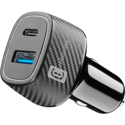 Abbildung von Cellularline USB Car Charger Multipower Ultra 30W Ladegerät (Ladegerät Lader für Samsung Galaxy, Apple iPhone, Google Pixel)