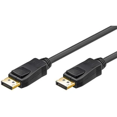 Abbildung von goobay 49959 DisplayPort Verbindungskabel 1.2, 4K, vergoldet, Stecker auf für Übertragung von Video/Audio Signalen, 2 Meter, Dunkelgrün + Braun