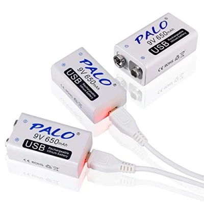 Abbildung von CITYORK USB 9V 650mAh Akkus, Wiederaufladbare Li Ionen Polymerbatterien mit Hoher Kapazität und Geringer Selbstentladung Micro Ladeanschluss (3er Pack)