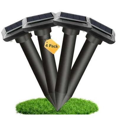 Abbildung von Solar Maulwurfschreck,Ultraschall Maulwurfschreck für vertreiben Wühlmäuse,Maulwürfe vertreibens,Wühlmausschreck,Mole Repellent,Maulwurf vertreiber 4 Stück,Um wühlmäuse zu