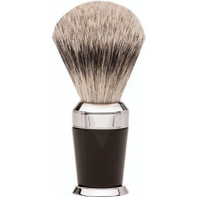 Abbildung von Erbe Shaving Shop Premium Design PARIS Rasierpinsel Silberspitz Edelharz schwarz