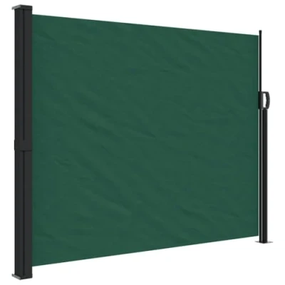 Abbildung von vidaXL Seitenmarkise, Sichtschutz Ausziehbar, Windschutz Sonnenschutz für Garten Balkon Terrasse, Seitenrollo Seitenwandmarkise, Dunkelgrün 160x500cm