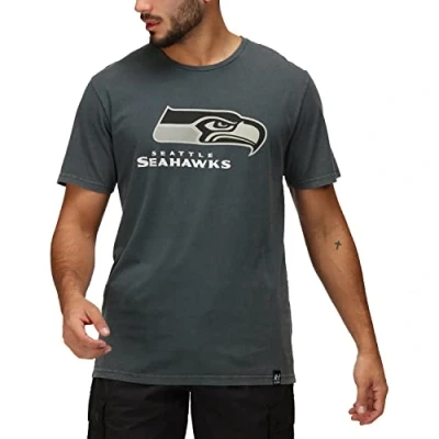 Abbildung von Re:Covered Chrome Seattle Seahawks Washed Tshirt print, Herren, Größe: Small, Black
