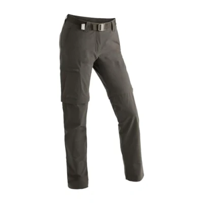 Abbildung von Maier Sports Inara Slim Zip, Damen Wanderhose, Wasserabweisende Hose für Trekking und Hiking, Enganliegender Schnitt, Zipp off Funktion, PFC frei, mSTRETCH pro 4 &amp; Dryprotec, Braun, 17 (W26/L29)