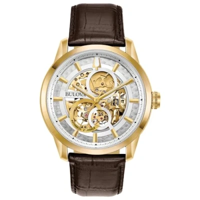 Abbildung von Bulova Herren Analog Automatik Uhr mit Leder Armband 97A138