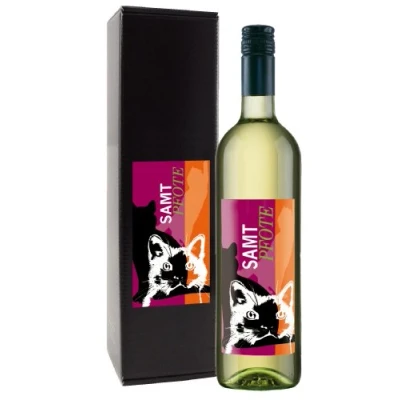 Abbildung von Bull &amp; Bear Wein Geschenk &quot;Samtpfote&quot;, Chardonnay 0,75 l, elegantes