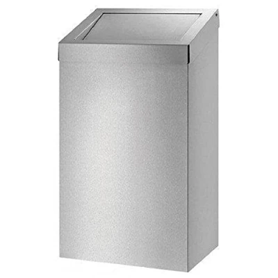 Abbildung von All Care 13073 Dutch Bins Abfalleimer aus Metall mit Selbsteinzug, 50 L, Edelstahl