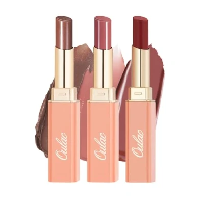 Abbildung von Oulac 2 in1 Lippenstift und Lip Balm Nackt Braun Set, Saftiger Glänzender lippenpflege Lippenstift,Geschmeidige Hydratisierte Lippen, Glänzendes Finish für trockene, rissige Vegan