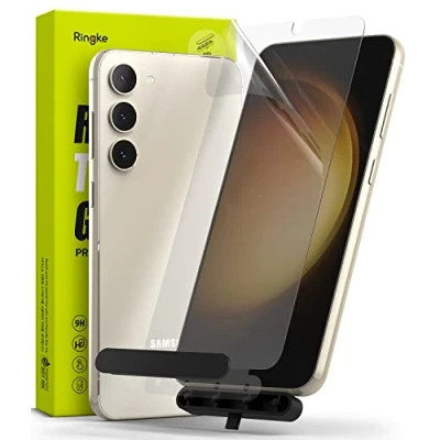 Abbildung von Ringke Full Cover Glass [2 Stück] Kompatibel mit Samsung Galaxy S23 5G 6.1 Zoll (2023) Panzerglas Displayschutzfolie, 9H Härte Bruchsichere Gehärtete Glasfolie Installationshilfe