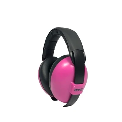Abbildung von BabyBanz GBB013 Baby Gehörschutz, 0 2 Jahre, mit extra weichem Kopfbügel, Magenta