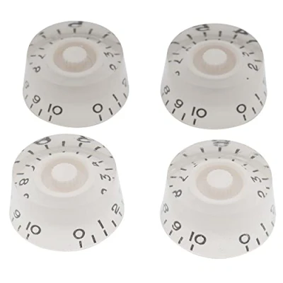 Abbildung von Musiclily Metrisch Gitarre Knöpfe Potiknöpfe Speed Knobs Volume Tone Potikopf für Epiphone Les Paul SG Import E Gitarre,Weiß (4 Stück)