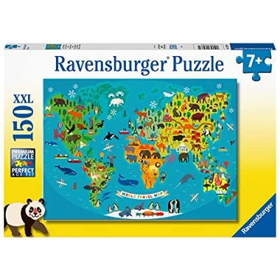 Abbildung von Ravensburger Puzzle Tiere Weltkarte 150 Teile