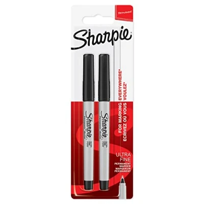 Abbildung von Sharpie Permanentmarker ultradünne Spitze schwarz 2er Packung