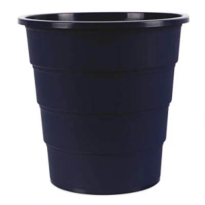 Abbildung von Office Products 19054621 03 Abfallkorb Papierkorb 16 Liter Kunststoff Mülleimer Design Abfallbehälter rund Für Büro Küche; 1 Stück Farbe: Nachtblau Elegant und Praktisch Stabil/ 30,8 x 31 cm