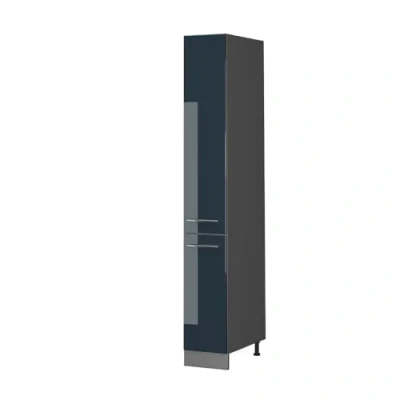 Abbildung von Vicco Küchenunterschrank Fame Line, Dunkelblau Hochglanz/Goldkraft Eiche, 50 cm ohne Arbeitsplatte