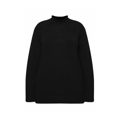 Abbildung von Ulla Popken Inverted SEAM LONG Sleeve Strickpullover, Damen, Größe: 46/48, Black