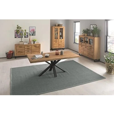 Abbildung von möbelando Esstisch &gt;Eastbourne&lt; in Eiche aus Massivholz,Metall 220x76x100cm (BxHxT)