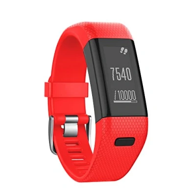 Abbildung von Yikamosi Kompatibel mit Garmin Vivosmart HR+ Armband,Soft Silikon Smart Watch Armband Atmungsaktiv Ersatz Strap HR+(NO HR,Red)