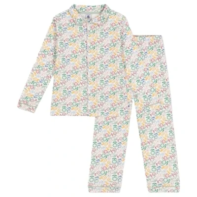 Abbildung von Petit Bateau A0AVZ Langarm Pyjama Mädchen Marshmallow/Multico 2 Jahre