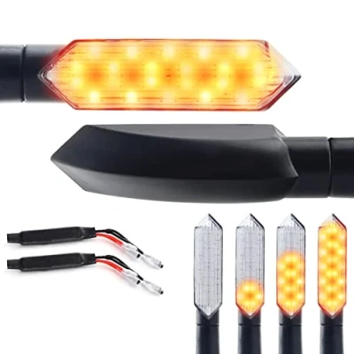 Abbildung von Area1 Motorrad LED Blinker E geprüft Set (2 Stück) M8 + 2x Widerstände kompatibel mit (AD88 (Blinker+Widerstände))