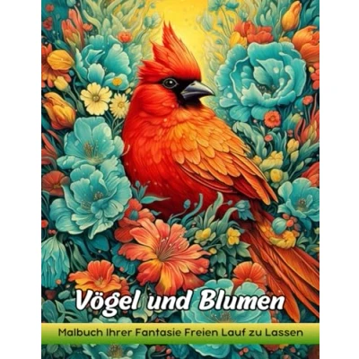 Abbildung von Vögel Und Blumen: Malbuch Für Erwachsene Mit Vögeln Blumen Zum Stressabbau Zur Entspannung