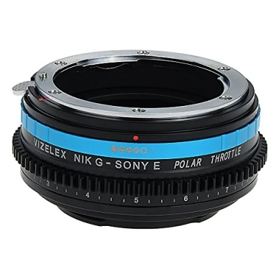 Abbildung von Vizelex Polar Throttle Lens Adapter Compatible with Nikon F Mount G Type Lenses on Sony E Cameras by Fotodiox Pro