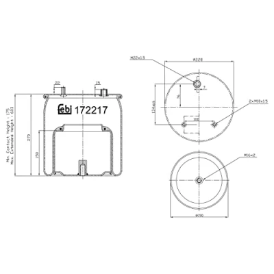 Abbildung von FEBI BILSTEIN 172217 Federbalg, Luftfederung DAF: XF