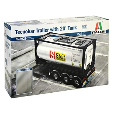 Abbildung von ITALERI 3929S 1:24 Tecnokar Trailer w/ 20ft Tank , Modellbau, Bausatz, Standmodellbau, Basteln, Hobby, Kleben, Plastikbausatz, detailgetreu, Unlackiert