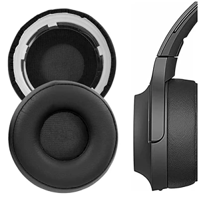 Abbildung von Ohrpolster, Kopfhörer Ersatz Ohrpolster Protein Leder Schaumstoff für WH H800 Headset(Schwarz)