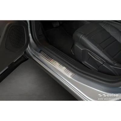 Abbildung von Edelstahl Einstiegsleisten kompatibel mit Citroën C4 III 2020 &amp; X 2022 &#039;Lines&#039; 4 Teilig