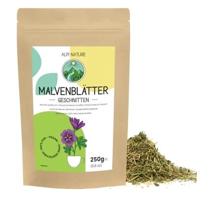 Abbildung von Malvenblätter 250g von Alpi Nature, Tee lose, getrocknet und geschnitten zur Zubereitung Tee, Malventee, Malve Kräutertee