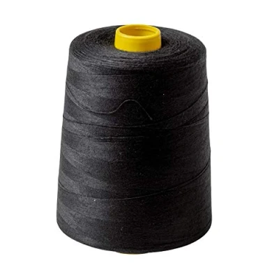 Abbildung von IPEA Schwarz Nähgarn für Nähmaschine und Overlock Große Spule 9000 Meter (10.000 Yard) Polyestergarn Nähte Höhe 12 cm