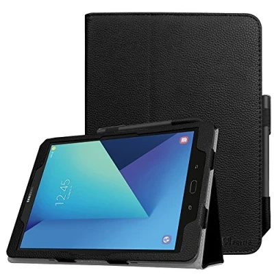 Abbildung von Fintie Hülle für Samsung Galaxy Tab S3 T820 / T825 (9,68 Zoll) Tablet PC Folio Kunstleder Schutzhülle Case Cover Tasche Etui mit Auto Schlaf/Wach Funktion und Stylus Halterung, Schwarz
