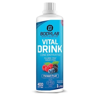 Abbildung von Bodylab24 Vital Drink Concentrated Waldfrucht 1000ml, Getränkekonzentrat zuckerfrei, Zero Sirup, mit Vitaminen und L Carnitin, Sportgetränk wenig Kalorien