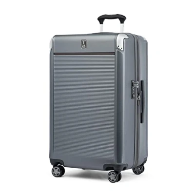 Abbildung von Travelpro Platinum Elite Hardside erweiterbares aufgegebenes Gepäck, Spinner mit 8 Rädern, TSA Schloss, Hartschalen Koffer aus Polycarbonat, Vintage Grau, kariert, groß, 77x46x35 cm