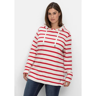 Abbildung von Sheego Kapuzenpullover, Damen, Größe: 40/42, Offwhite gestreift