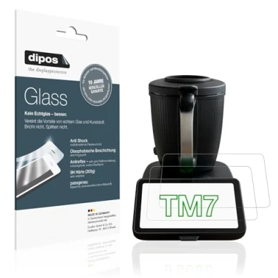 Abbildung von dipos I 2x Displayschutz 9H matt kompatibel mit Vorwerk Thermomix TM7 Schutzfolie Anti Shock Folie