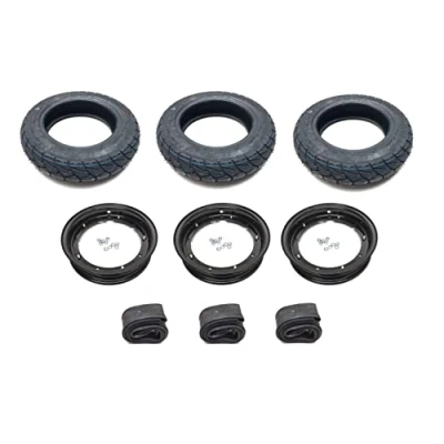 Abbildung von Streetparts24 3X Allwetterreifen Ganzjahresreifen 100/90 10 M+S Kompletträder für Piaggio Ape 50 TM Radsatz Komplettradsatz